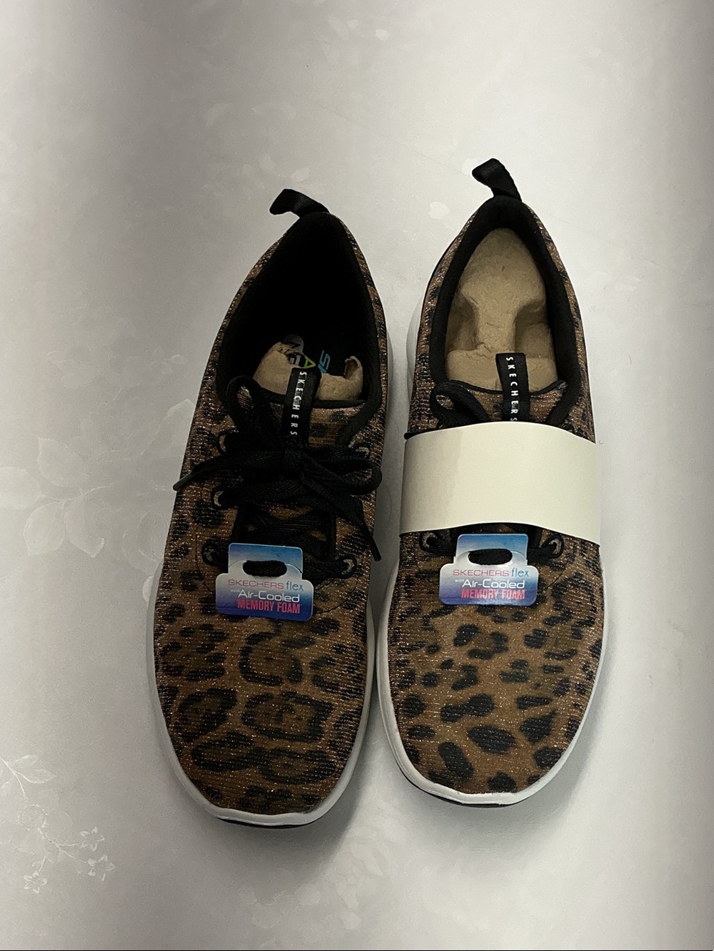 Skechers Kids Leopard Print Slip-On Sneakers - Brown and Black